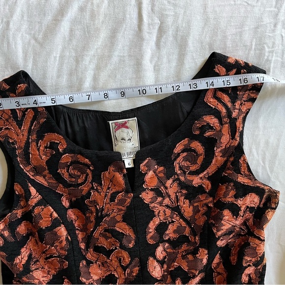 Yoana Baraschi Mirissa Black/Copper Orange Dress Fit/flare style w/Pockets… - Picture 9 of 16